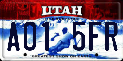 UT license plate A015FR