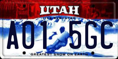 UT license plate A015GC