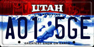 UT license plate A015GE