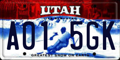 UT license plate A015GK