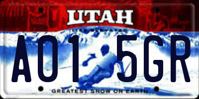 UT license plate A015GR