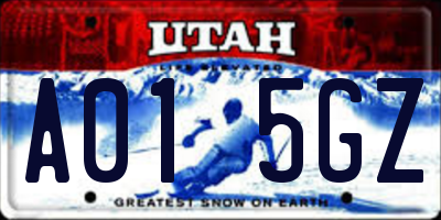 UT license plate A015GZ