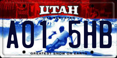 UT license plate A015HB