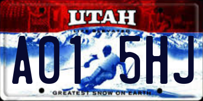 UT license plate A015HJ