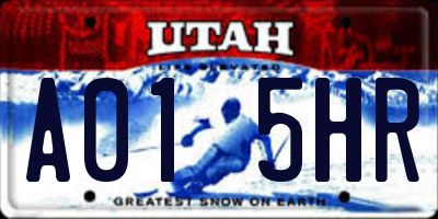 UT license plate A015HR