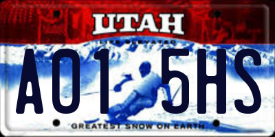 UT license plate A015HS