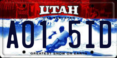 UT license plate A015ID