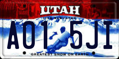 UT license plate A015JI