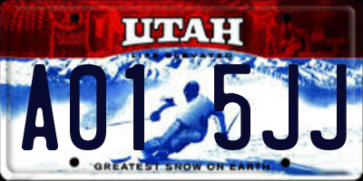 UT license plate A015JJ