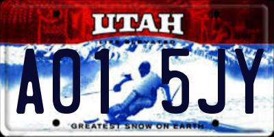 UT license plate A015JY