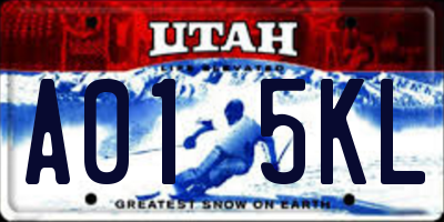 UT license plate A015KL