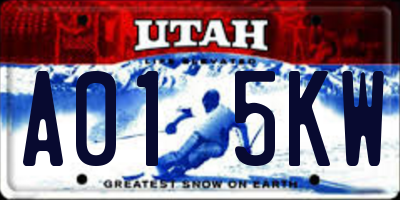 UT license plate A015KW