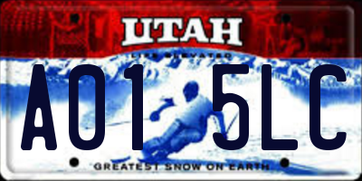 UT license plate A015LC