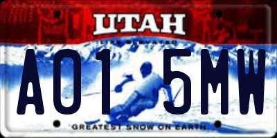 UT license plate A015MW