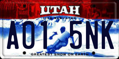 UT license plate A015NK