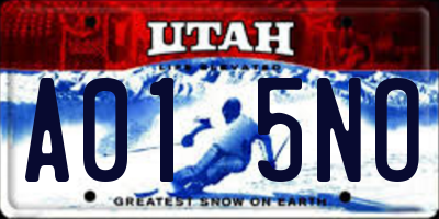 UT license plate A015NO