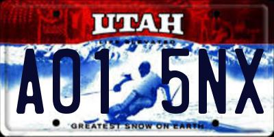 UT license plate A015NX