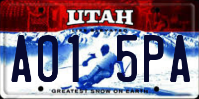 UT license plate A015PA