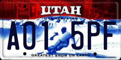 UT license plate A015PF