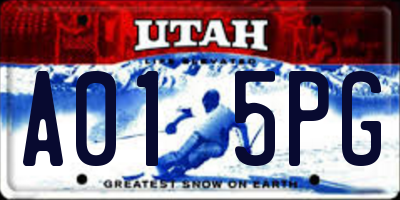 UT license plate A015PG