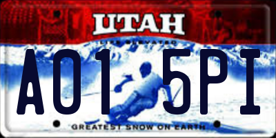 UT license plate A015PI