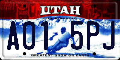 UT license plate A015PJ