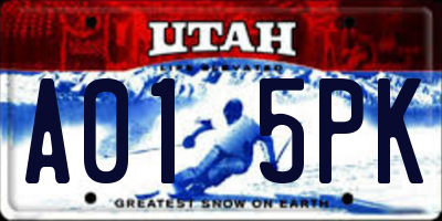 UT license plate A015PK