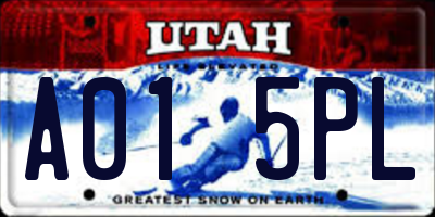 UT license plate A015PL