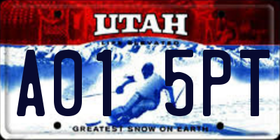 UT license plate A015PT