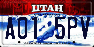 UT license plate A015PV