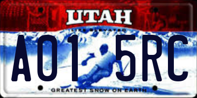 UT license plate A015RC