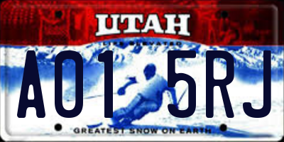 UT license plate A015RJ