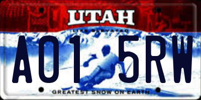 UT license plate A015RW