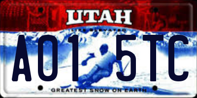 UT license plate A015TC