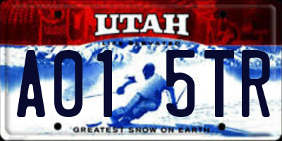 UT license plate A015TR