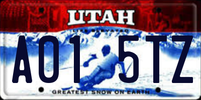 UT license plate A015TZ