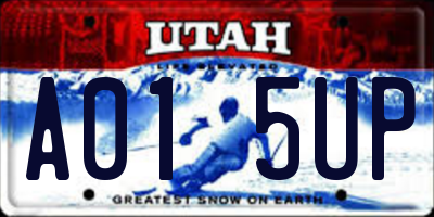 UT license plate A015UP