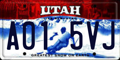 UT license plate A015VJ