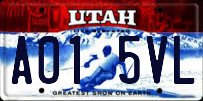 UT license plate A015VL