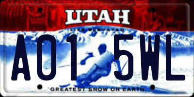 UT license plate A015WL