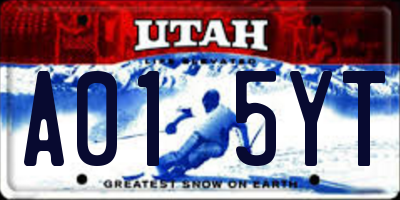 UT license plate A015YT