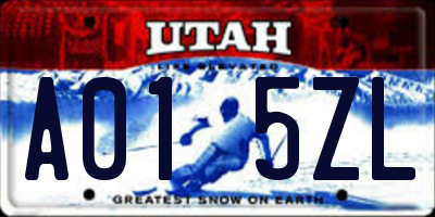 UT license plate A015ZL