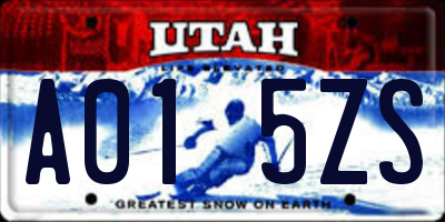 UT license plate A015ZS