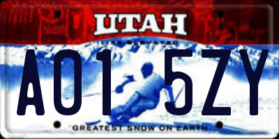 UT license plate A015ZY