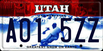 UT license plate A015ZZ