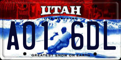 UT license plate A016DL