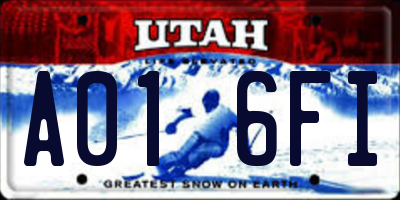 UT license plate A016FI