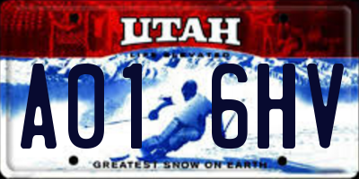 UT license plate A016HV