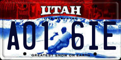 UT license plate A016IE