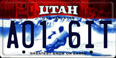 UT license plate A016IT